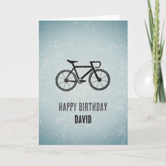 Radsport Thema - Auto/Racing Bicycle Mens Geburtst Karte (Vorderseite)