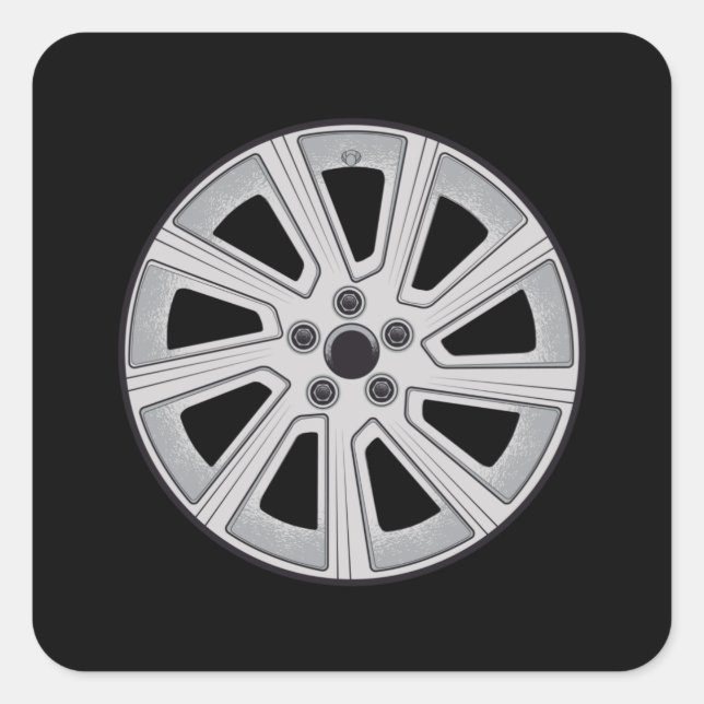 Radstand Quadratischer Aufkleber (Vorderseite)