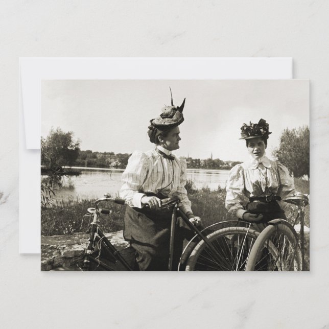 Radtour 1890 Einladung Frau Viktorianische Ära (Vorderseite)