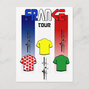 Radtour Frankreich Radfahrer Postkarte