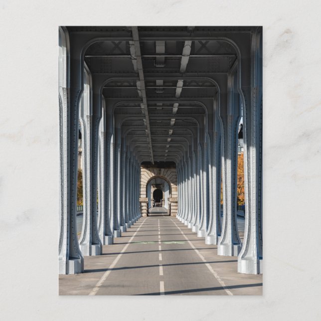 Radweg auf dem Steg Bir-Hakeim - Paris, Frankreich Postkarte (Vorderseite)