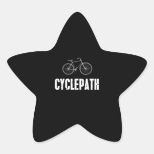 Radweg lustige Radfahrer Stern-Aufkleber
