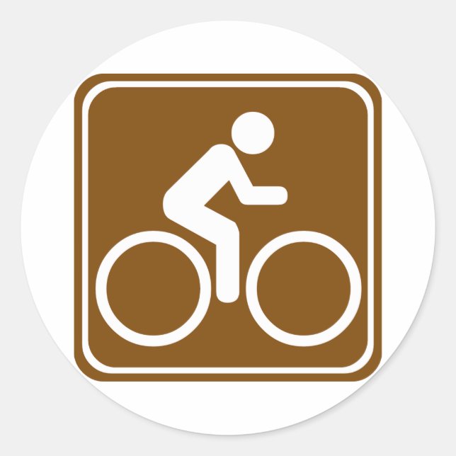 Radweg Wegweiser Runder Aufkleber (Vorderseite)