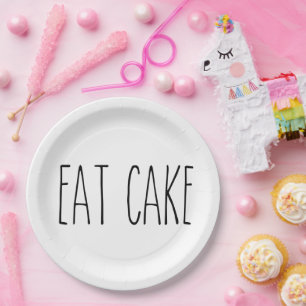 RAE DUNN Inspiriert EAT CAKE Einfach unterstrichen Pappteller