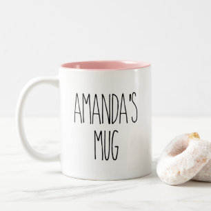 RAE DUNN Inspirierte Amanda-Kaffeetasse Zweifarbige Tasse