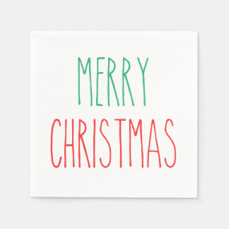 RAE DUNN Inspirierte Frohe Weihnachten rot und grü Serviette