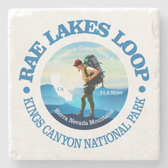 Rae Lakes Loop (C) Steinuntersetzer (Vorderseite)