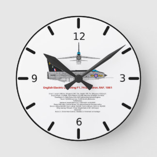 RAF Lighting Fighter Jet Runde Wanduhr