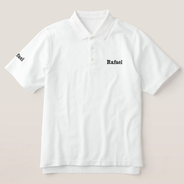 Rafael Mens Name bestickt, Polo-Shirt (Design Vorderseite)