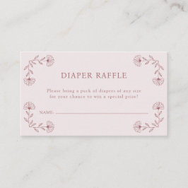 Raffekarte für rosa Windeln Begleitkarte