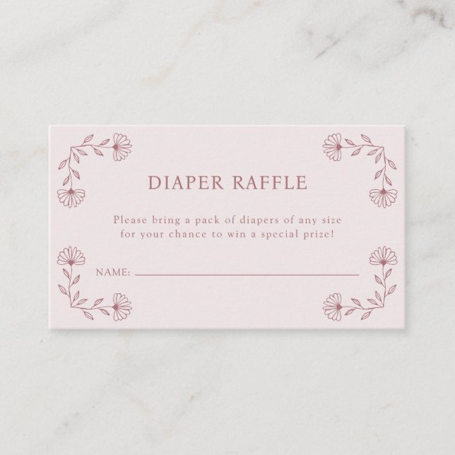 Raffekarte für rosa Windeln Begleitkarte (Vorderseite)