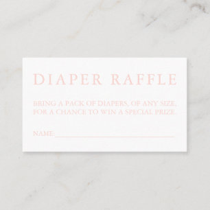 Raffekarte für rosa Windeln Visitenkarte