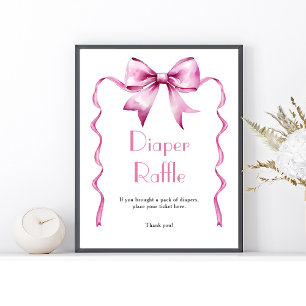 Raffel mit rosa Bow Ribbon Poster