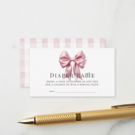 Raffel-Ticket für das Baby Rosa Bow Ribbon Girl Begleitkarte