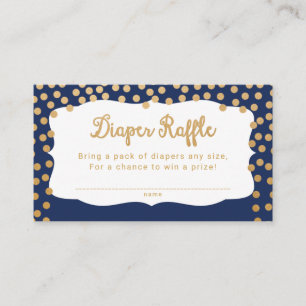Raffeleintritte von Navy Gold Dot Diaper Begleitkarte