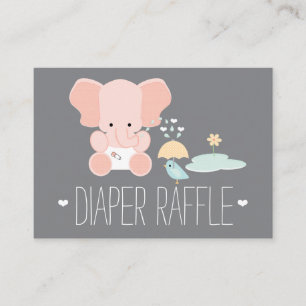 Raffelkarten für Rosa Elephant Little Bird Begleitkarte