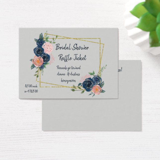 Raffeln der Brautpartys Navy Blue und Pink (Schreibtisch)