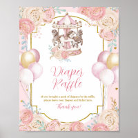 Raffelzeichen für rosa und goldene Karusselle