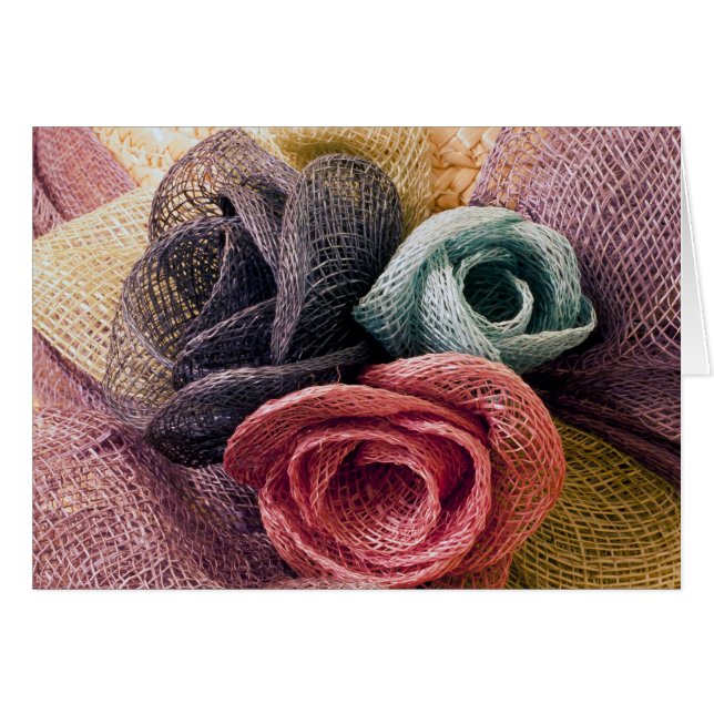 Raffia Rose Card (Vorderseite (Horizontal))