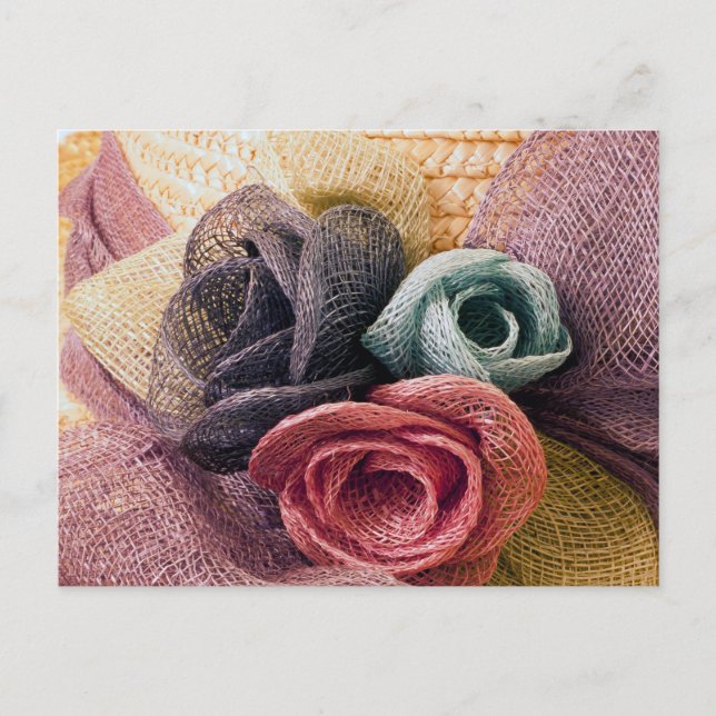 Raffia-Rose Postkarte (Vorderseite)