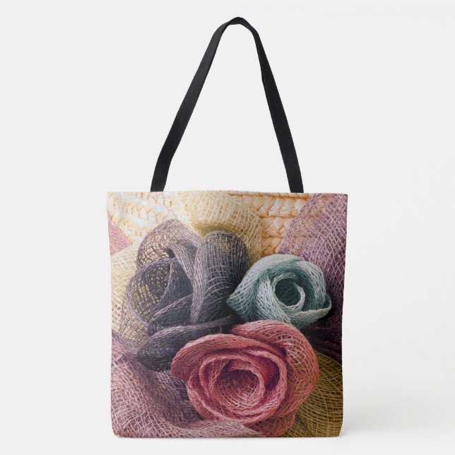 Raffia-Rose Tasche (Vorderseite)