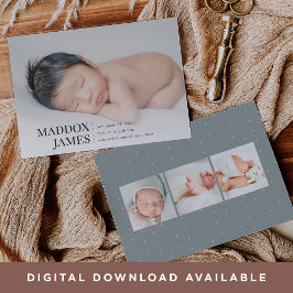 Raffiné | Faire-part de naissance photo moderne