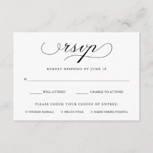Raffiné RSVP noir et blanc avec choix de repas