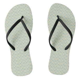 Raffinierte 1940er Jahre Staubteal und Senfblumen Flip Flops