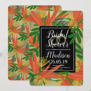 Raffinierte Bird of Paradise Folie Braut- Einladung