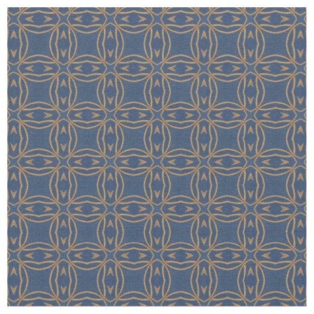 Raffinierte Blau- und Gold Designer-Stoffe Stoff (Nahaufnahme)