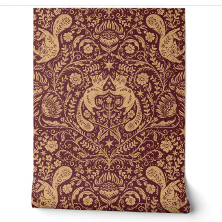 Raffinierte Bohemische Katzen - Moody Red Tapete