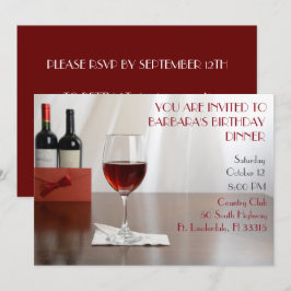 Raffinierte Geburtstagsparty mit Rotweinen Einladung