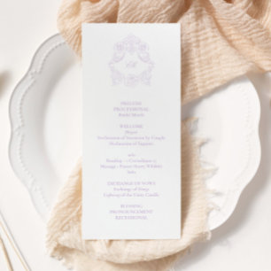 Raffinierte klassische Skript-Lavendel-Hochzeit Programm
