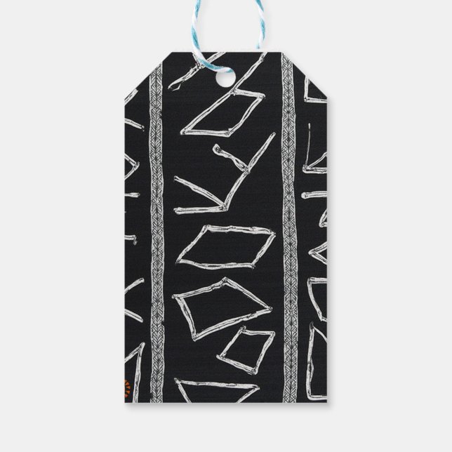 Raffinierte Luxus-Afrika-Karibik-Mudcloth Geschenkanhänger (Rückseite)