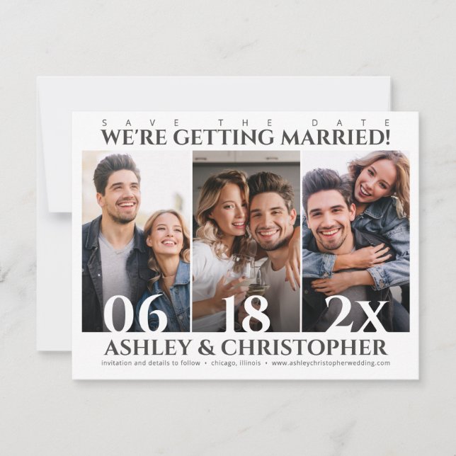 Raffinierte Minimalistische Foto Save the Date-Kar Save The Date (Vorderseite)