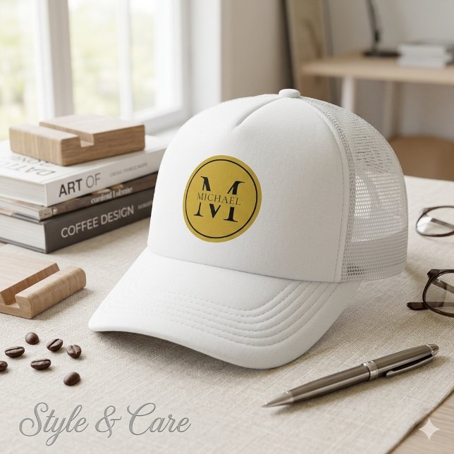 Raffinierte Monogramm Trucker Mütze (Sophisticated Monogram Stylish Trucker Cap)