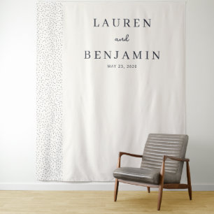Raffinierte Off-White gepunktete Minimalismus Wandteppich