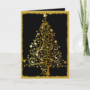 Raffinierte Schwarz-Gold Weihnachten Karte