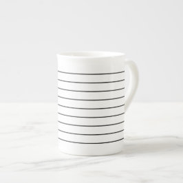 Raffinierte Streifen Schwarz-Weiß-Tee-Cup Prozellantasse