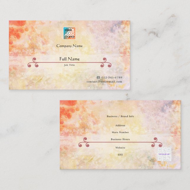 Raffinierte Visitenkarte mit QR - Cambrian Hot (Vorne/Hinten)