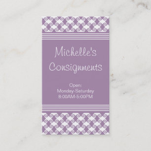 Raffinierte Wirbel Business Card, Wisteria Visitenkarte