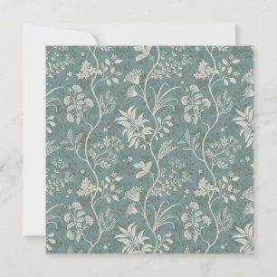 Raffinierter botanischer Chintz Tealgrün Karte