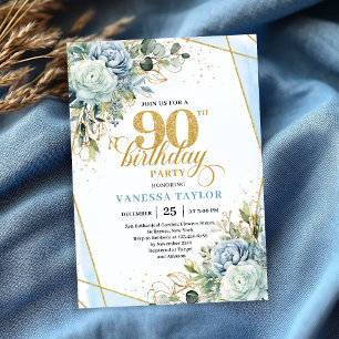 Raffinierter Goldrahmenstil zum 90. Geburtstag Einladung