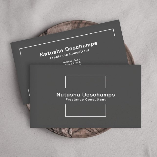 Raffinierter Platz, Minimalistische Black Business Visitenkarte (Fine-lined Square, Minimalist Black Business Card)