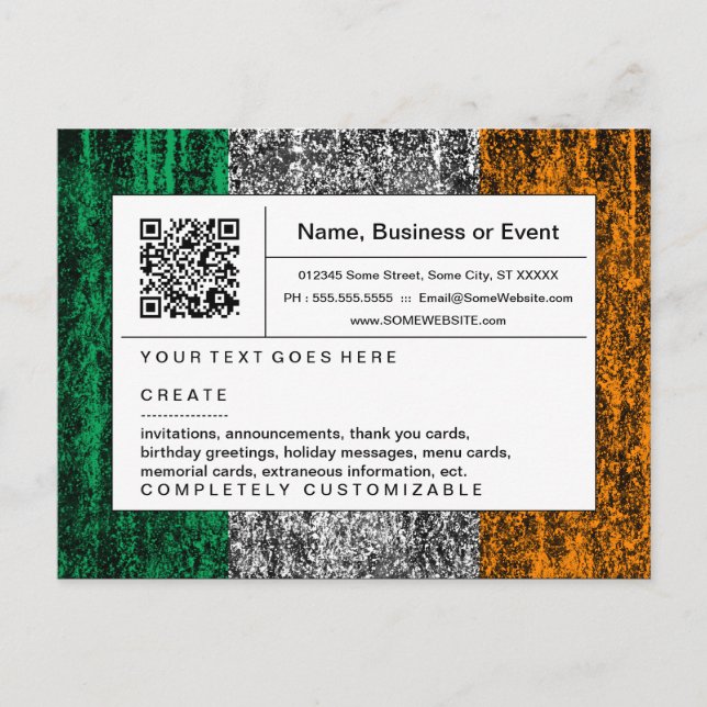 Raffinierter QR-Code: IRLAND Einladungspostkarte (Vorderseite)