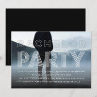 Raffiniertes Chic Bachelor Party Foto Einladung