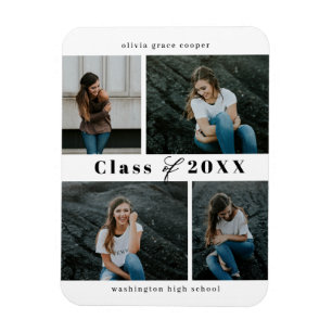 Raffiniertes Collage EDITABLE Abschluss Magnet