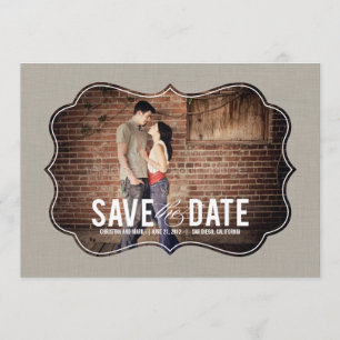 Raffiniertes Elegance-Foto Save the Date - Khaki