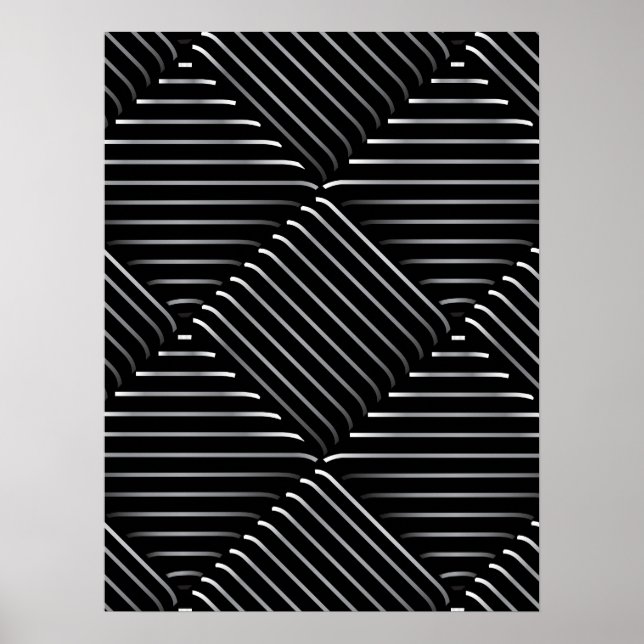 Raffiniertes Quadrat Muster 2 Poster (Vorne)
