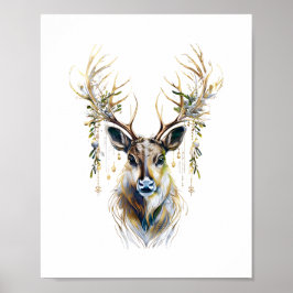 Raffiniertes Rentier, luxuriöses Holiday Elegante Poster